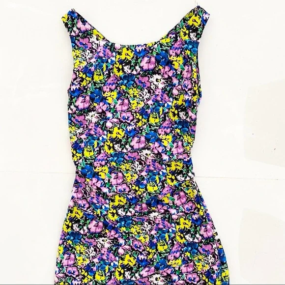 Zara Ruched Floral Print Pencil Dress - Picture 9 of 9